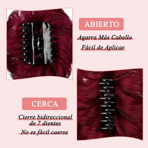 Cxre Moño Postizo Con Clip Garra, Extensión De Cabello Ce