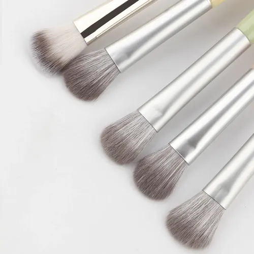 5 Pinceles Doble Punta Para Detalles Sombras Ojos Multicolor