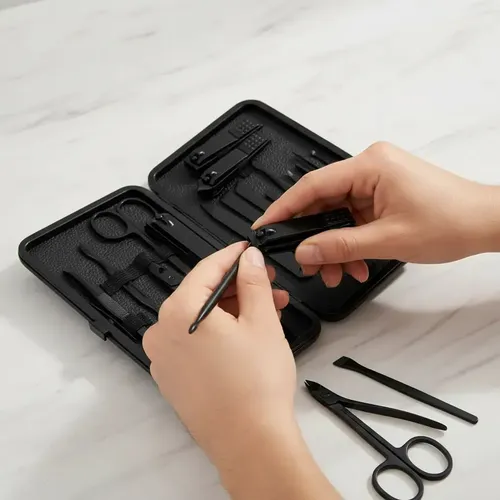 Kit de Manicura y Pedicura WAFFY de 16 Piezas con Estuche, Cortaúñas y Tijeras