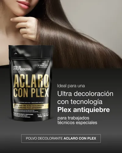 Kit X6 Issue Polvo Decolorante Aclaro Con Plex 700grs