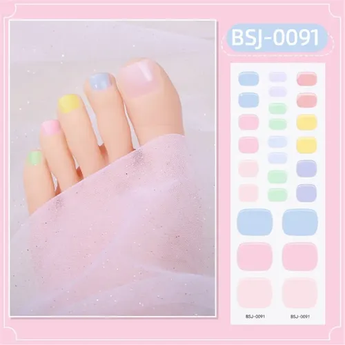 Adhesivos Bsj0079 De Color Liso Para Uñas De Pies Para Mujer