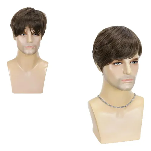 Peluca Corta Y Voluminosa Natural Para Hombre