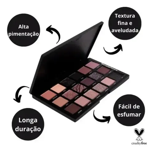 Paleta 18 Sombras Ojos Obsidian Precious Ruby Rose Hb2601