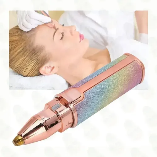 Depilador Removedor Cejas/vello 2 En 1 Usb Mujer Arcoíris Recargable Portátil Precisión Facial Indoloro Compacto Diseño Elegante