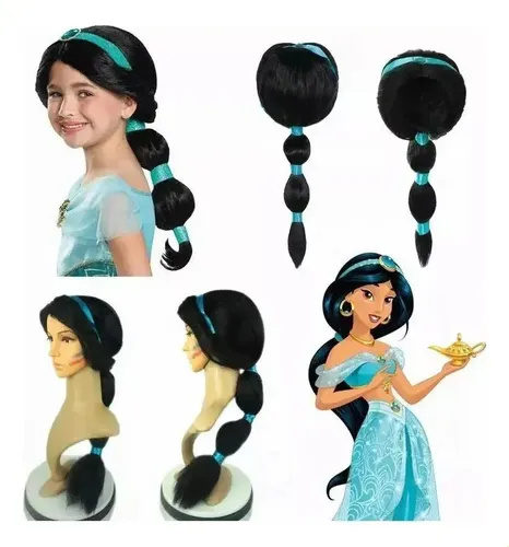 //peluca Princesas Para Jazmín De Niñas Cosplay De Fiesta