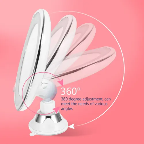 Espejo De Maquillaje Con Aumento 10x, Ventosa Y Luz Led