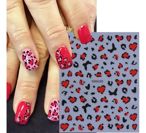 Adhesivos Para Uñas Zaskhld Con Estampado De Leopardo De San