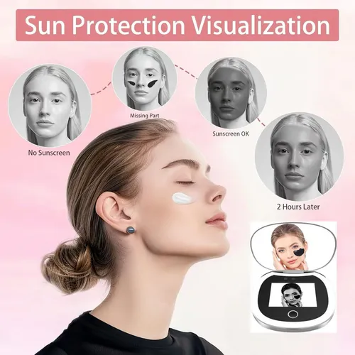 Cámara De Prueba De Protección Solar Con Espejo Uv Y Luz 2x Magnificati Blanco