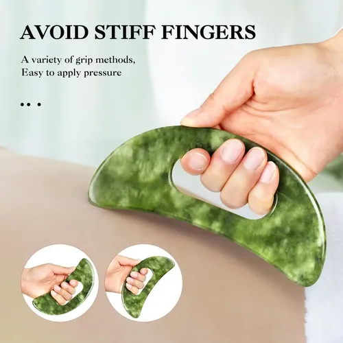 Herramienta De Masaje Gua Sha Jade Mierbai Grande 15.7cm