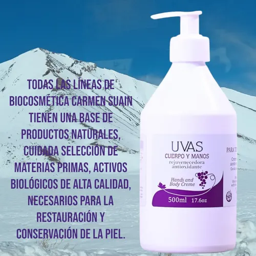 Combo 3 Cremas Cuerpo Y Manos Por 500ml Uvas Cosmet. S/tacc