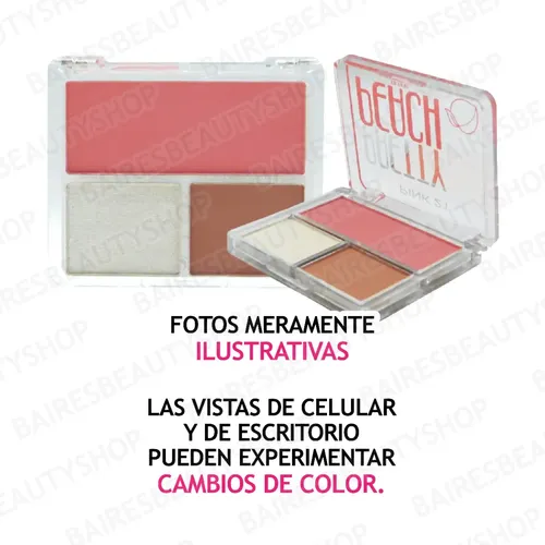 Paleta Rubor Contorno Iluminador En Polvo Maquillaje Pink 21