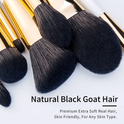 Set De Brochas De Maquillaje Enzo Ken De Pelo De Cabra Negro