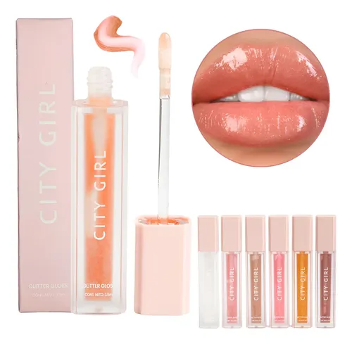 Lip Gloss Con Glitter Brillo Labial Hidratante City Girl
