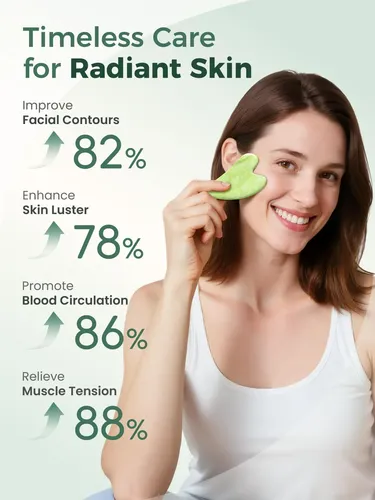 Herramienta Facial Gua Sha De Jade Natural En Forma De Coraz