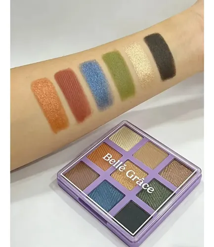 Paleta Tono 06 Sombras de Ojos X9 Tonos Brillante Mate Maquillaje Rostro Veoquiero