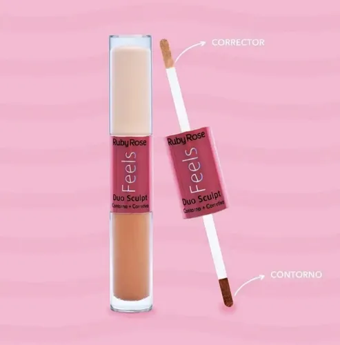 Corrector Y Contorno Duo Sculpt Feels Ruby Rose Tono Corrector Pudium 20 Contorno Capuccino 10