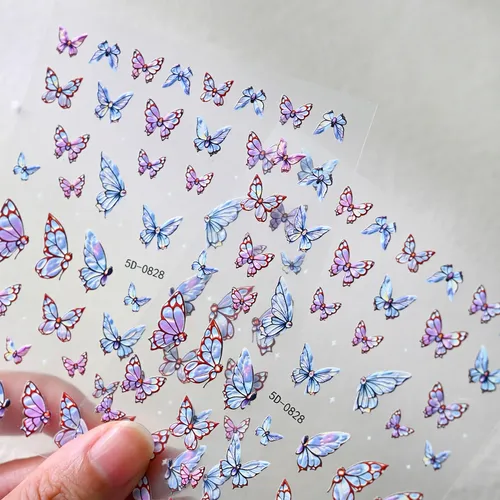 Stickers 5d Para Uñas Hadas Y Mariposas X2