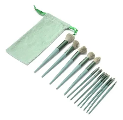 Set 13 Brochas Y Pinceles Para Maquillaje Skora Con Estuche