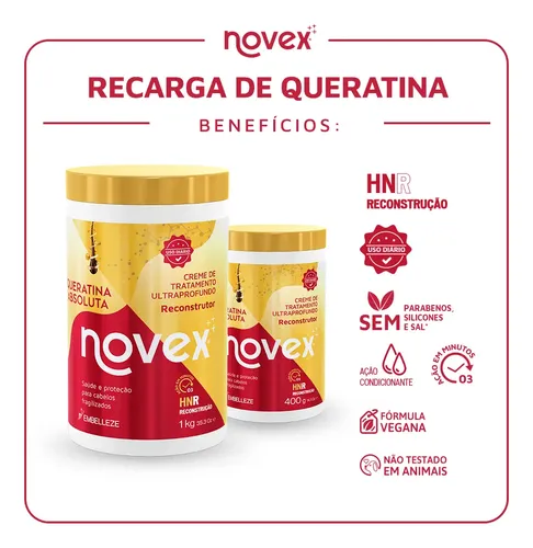 Mascara Novex Queratina Absoluta 1kg Reconstruccion