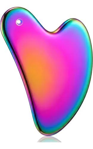 Gua Sha Facial Metal Arcoíris Para Drenaje Linfático