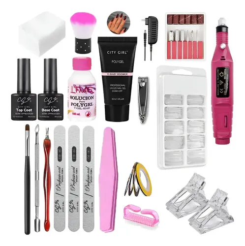 Kit Uñas Completo Manicura Set Polygel Semipermanente Torno