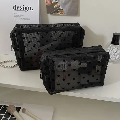 Neceser De Maquillaje Love Pattern, Bolsa De Malla Para Baño