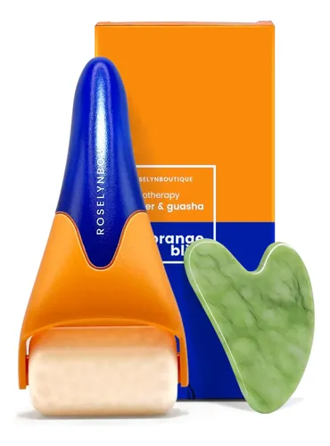 Rodillo Facial Roselynboutique Ice Roller Gua Sha Naranja