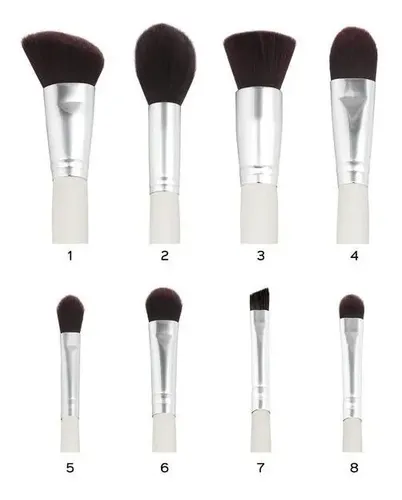 Set Brochas Maquillaje Coastal Scents Creme de la Creme 8 Piezas Cerdas Sintéticas Blanco