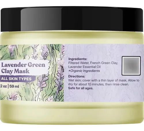 Mascarilla Facial De Arcilla Verde Lavanda Earthley 2 Oz