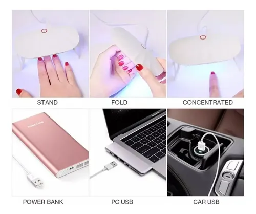 Lámpara Uv Secador Mini Cabina Led Para Uñas En Gel