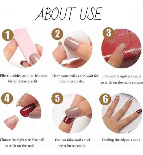 Uñas Falsas Nude De Almendra (24 Piezas)