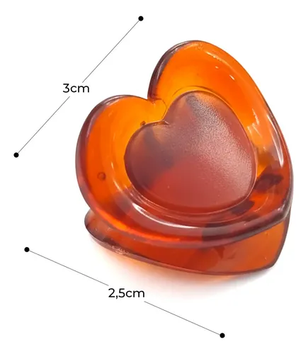 Broche de Pelo Corazón Carey Transparente, Pack con 12 Unidades