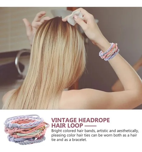 20 Piezas De Ligas Para Cabello Mujer Accesorios Bohemios Co Assorted Pastel Trenzado