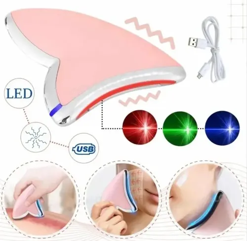 Masajeador Guasha Electrico Facial Cuello Calor Fototerapia