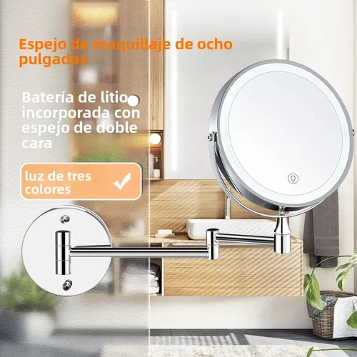 Espejo De Tocador Led De Doble Cara Con Iluminación Usb