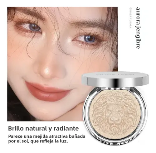 Mugeleen Paleta Iluminador Jengibre León Rubor Purpurina