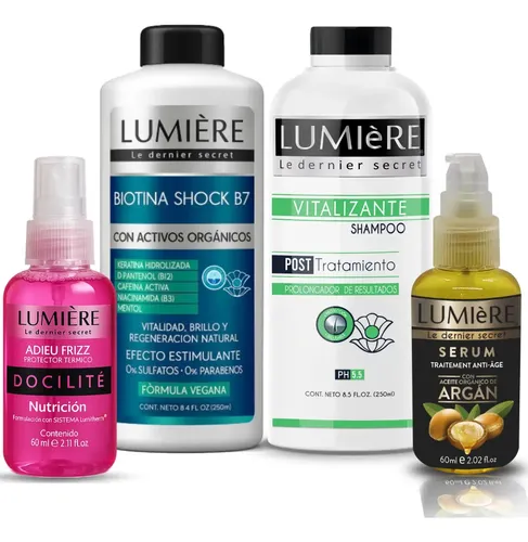 X4 Biotina Fortifica +shampoo Suavidad+serum Argan+antifrizz