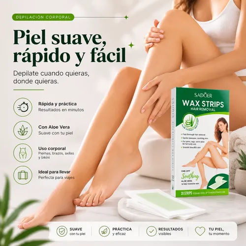 Bandas Depilatorias Corporales Aloe Vera X20 Depilación Fast