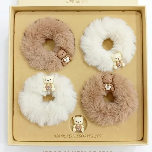 Pack X 10 Colitas Peluche Para El Pelo Colores Surtidos