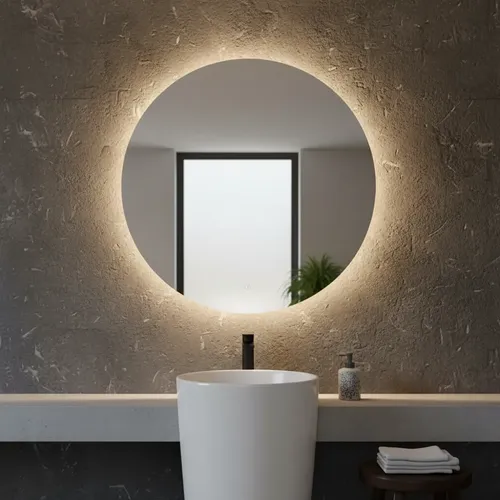 Espejo Redondo Con Luz Led Retroiluminado. 90cm