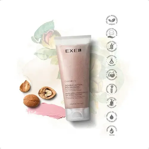 Mascara Exfoliante Doble Acción Exel Green Line Vegano 100ml