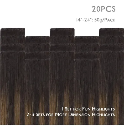 Extensiones De Cabello Remy Invisi Edge 14” 50 G 20uds