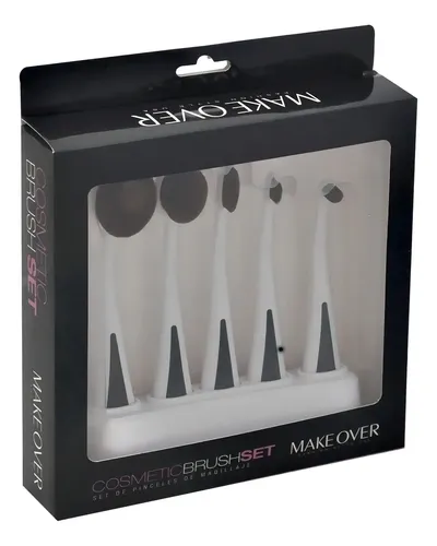 Set De 5 Brochas Maquillaje Primont Para Ojos Rostro Contorno Marrón