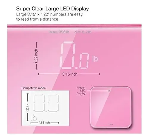 Báscula Inteligente Visiontechshop S Body Rosa Rosa – 1 Escala.
