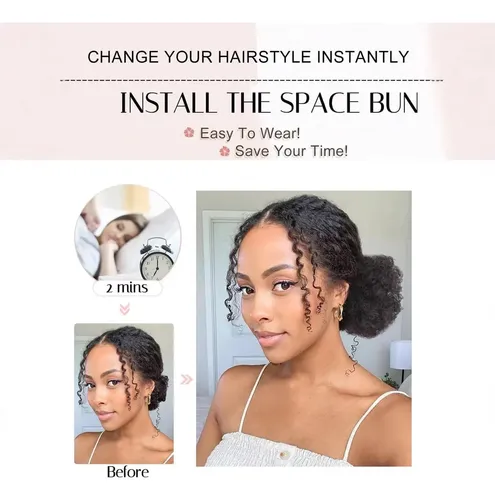 Extensión De Cabello Sintético Con Forma De Moño Con Forma D