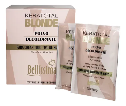 Polvo Decolorante Keratotal Blonde Bellissima 24 Sobres 50gr