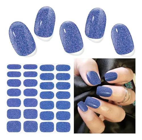 Pegatinas De Gel Semicuradas Dukasou Glitter Deep Sea Blue