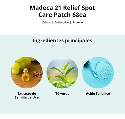 Centellian 24 Parches Madeca 21 Relief Spot Care Patch 68ea Momento De Aplicación Día/noche Tipo De Piel Grasa