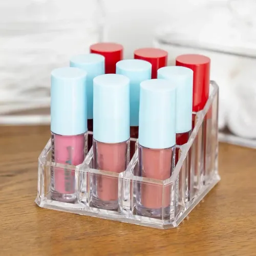 Organizador Acrílico Multiusos Para Lápices Labiales Pincel Color Transparente