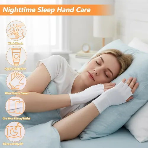 Guantes Algodón Blancos Sin Dedos Hidratantes Para Manos